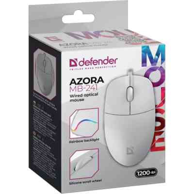 Мишка Defender Azora MB-241 LED USB White (52242) Вінниця