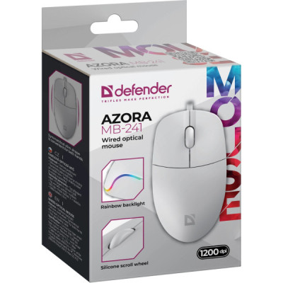 Мышка Defender Azora MB-241 LED USB White (52242) Винница - изображение 5