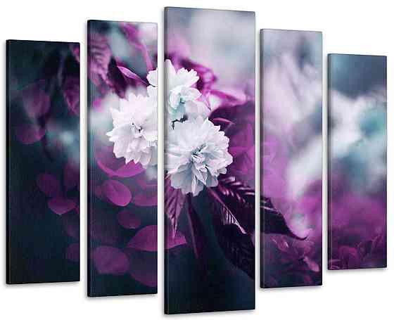 Модульна картина у вітальню / спальню Квіти Гілка рожева Art-483_5 ( 80х118см ) Київ