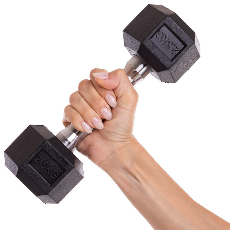 Гантель 2.5 кг цільна шестигранна SP-Planeta-80075-2_5 Київ - фото 1