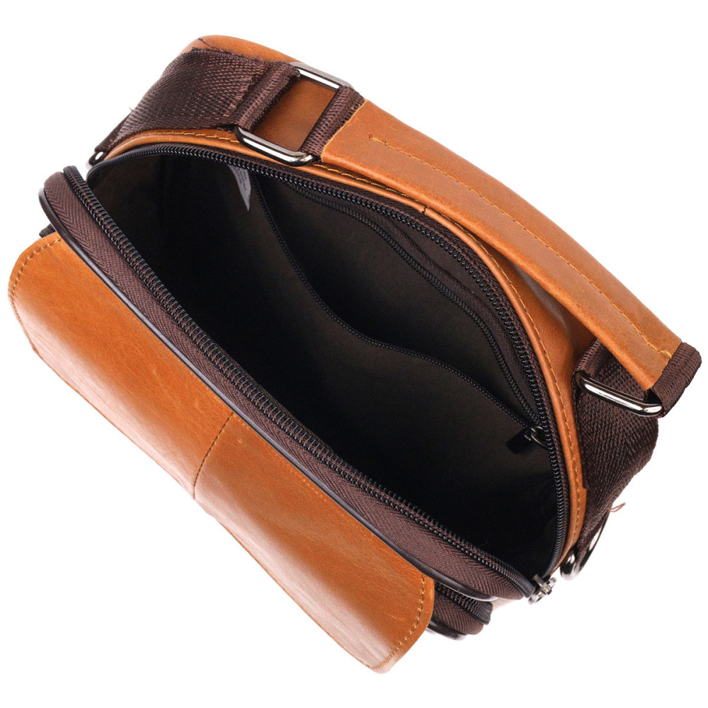 Зручна чоловіча сумка з ручкою шкіряна Руда (Vintage) Київ - фото 10