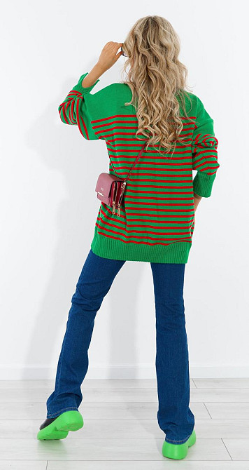 Стильний светр у смужку (48-52) Київ - фото 3