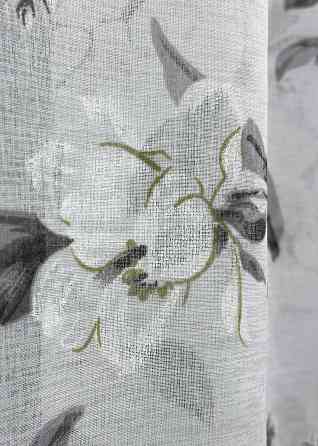 Тюль VR-Textil 1681т Flora Батист Белый с серым 400х270 см (42-0965) Киев