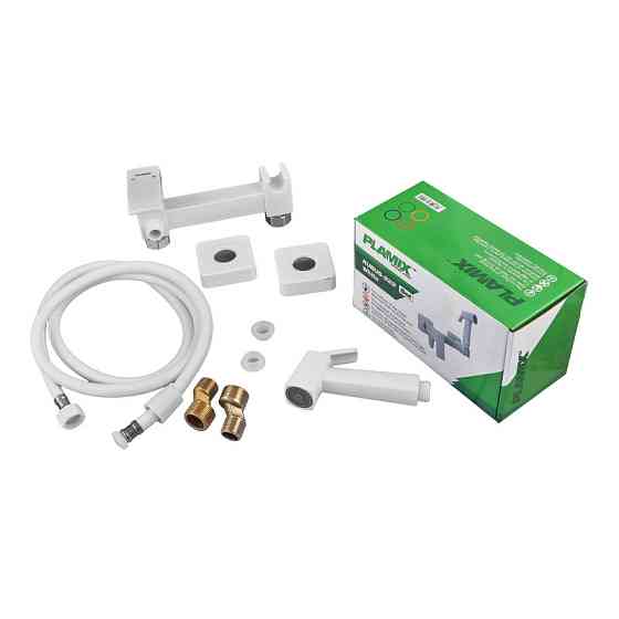 Смеситель для гигиенического душа Plamix Kubus-222 SET White (с шлангом и лейкой) термопластик (PM0744) Черновцы
