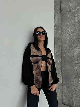 Женская стильная оверсайз худи с капюшоном на молнии петля пенье + турецкая рибана Одесса