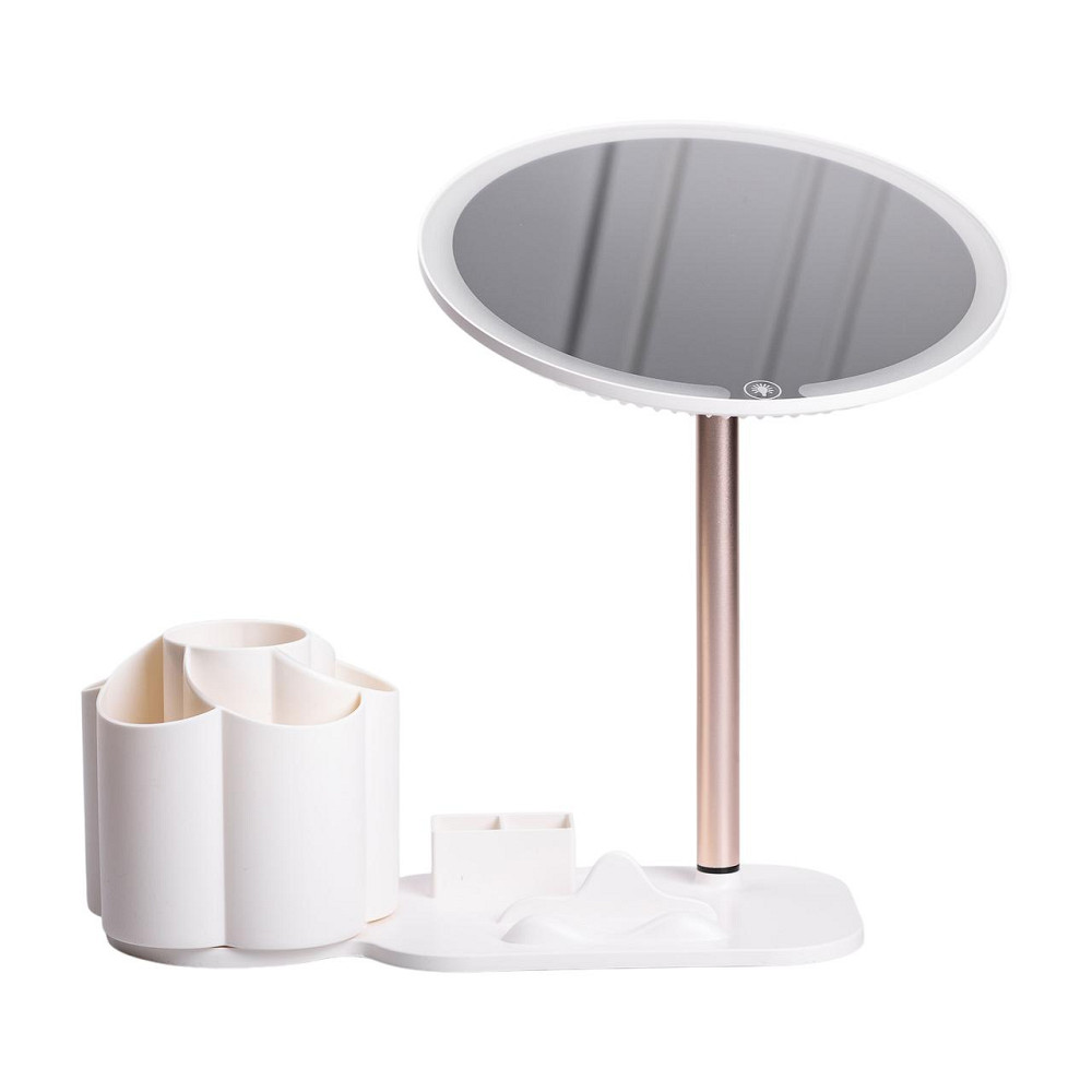 Yiwu Дзеркало для макіяжу з підсвічуванням кругле настільне Ø21 см з підставкою Біле HP-10-9AW Коломыя - изображение 4