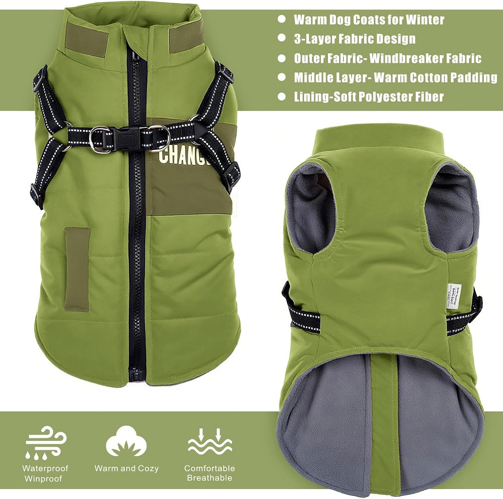 Утеплена курточка для собак Oslueidy (Зелений) XL Луцк - изображение 3