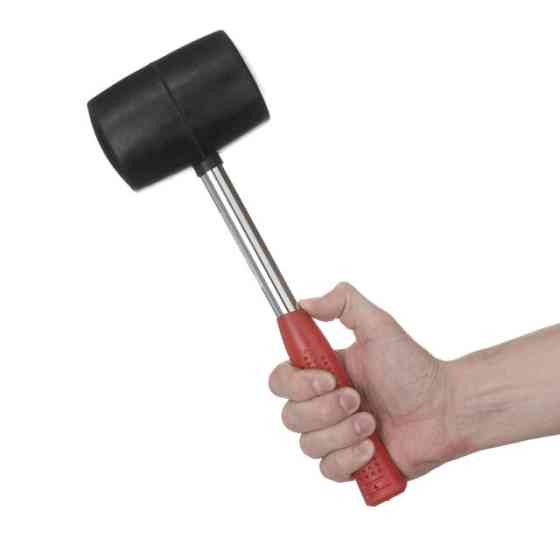 Киянка гумова, 1030 г, 70 мм, чорна гума, металева ручка INTERTOOL HT-0233 Киев