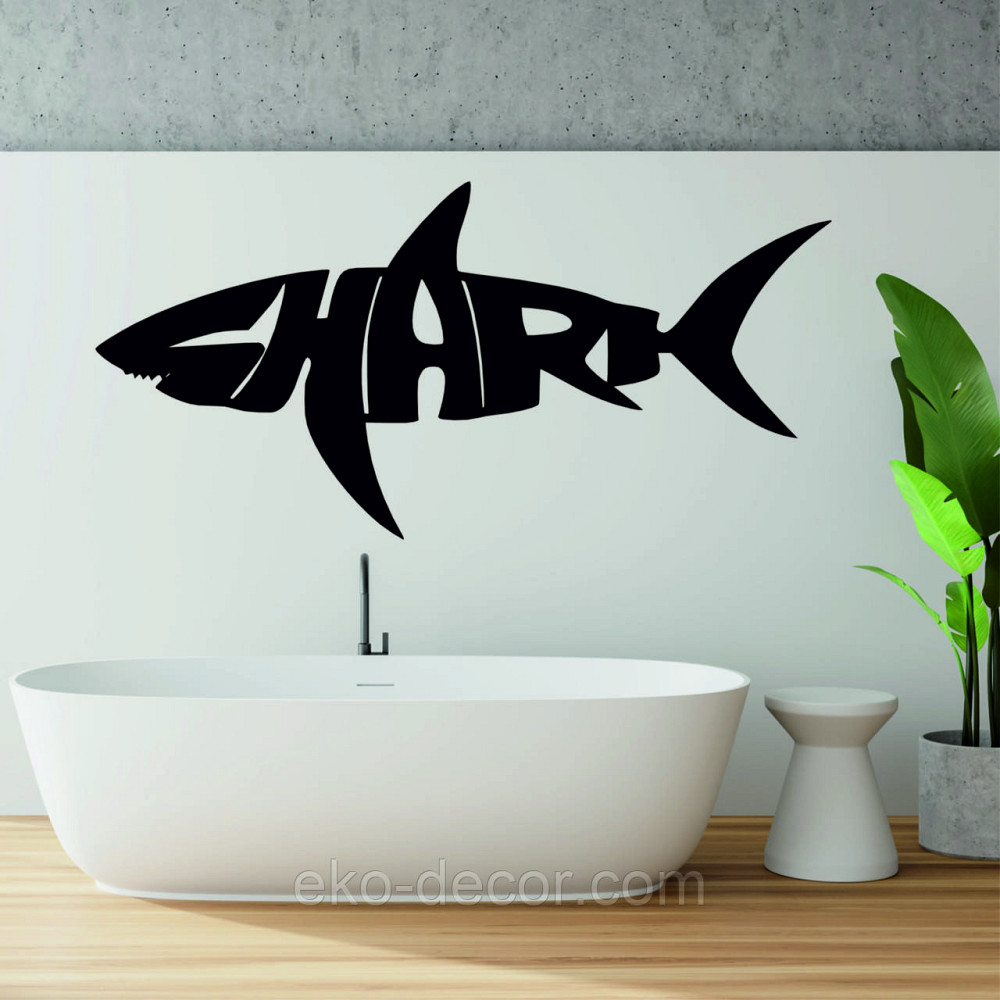 Декоративное настенное Панно «Shark» Декор на стену 90*44 см, Черный Киев - изображение 2