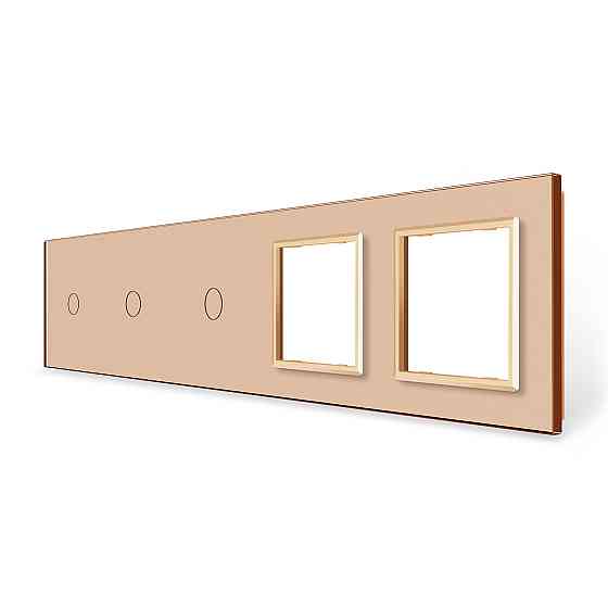 LIVOLO Рамка 5-постова для трьох 1-сенсорних вимикачів і двох розеток (1-1-1-0-0) LIVOLO, загар Коломыя