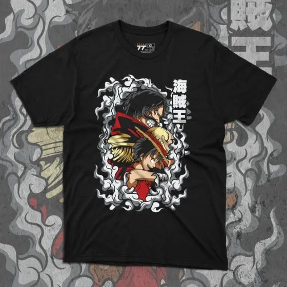 Футболка чоловіча з  принтом Ван Пис Луффі і Гол Д Роджер Розмір 48 Anime0996 Дніпро