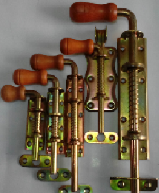 Засув пружинний вузький 200 мм з дерев'яною ручкою Киев - изображение 1