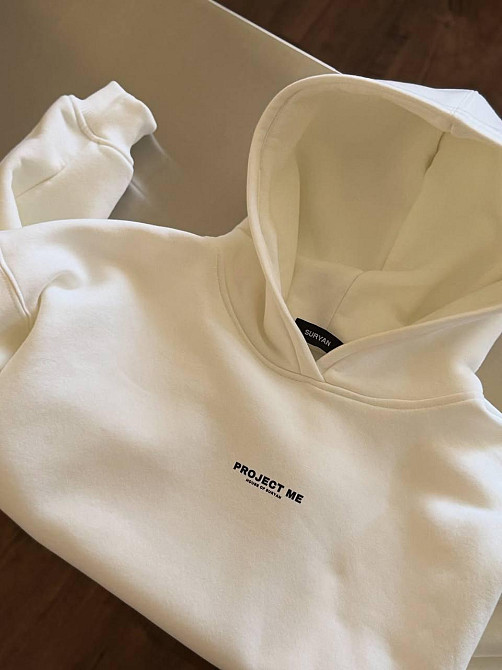 Парні стильні худі унісекс із турецької тринитки пеньє Молочний Одеса - фото 3