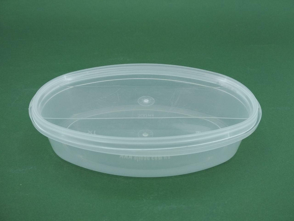 Судок с крышкой  овальный 0,3 л. прозрачное  (1 шт) Харьков - изображение 1