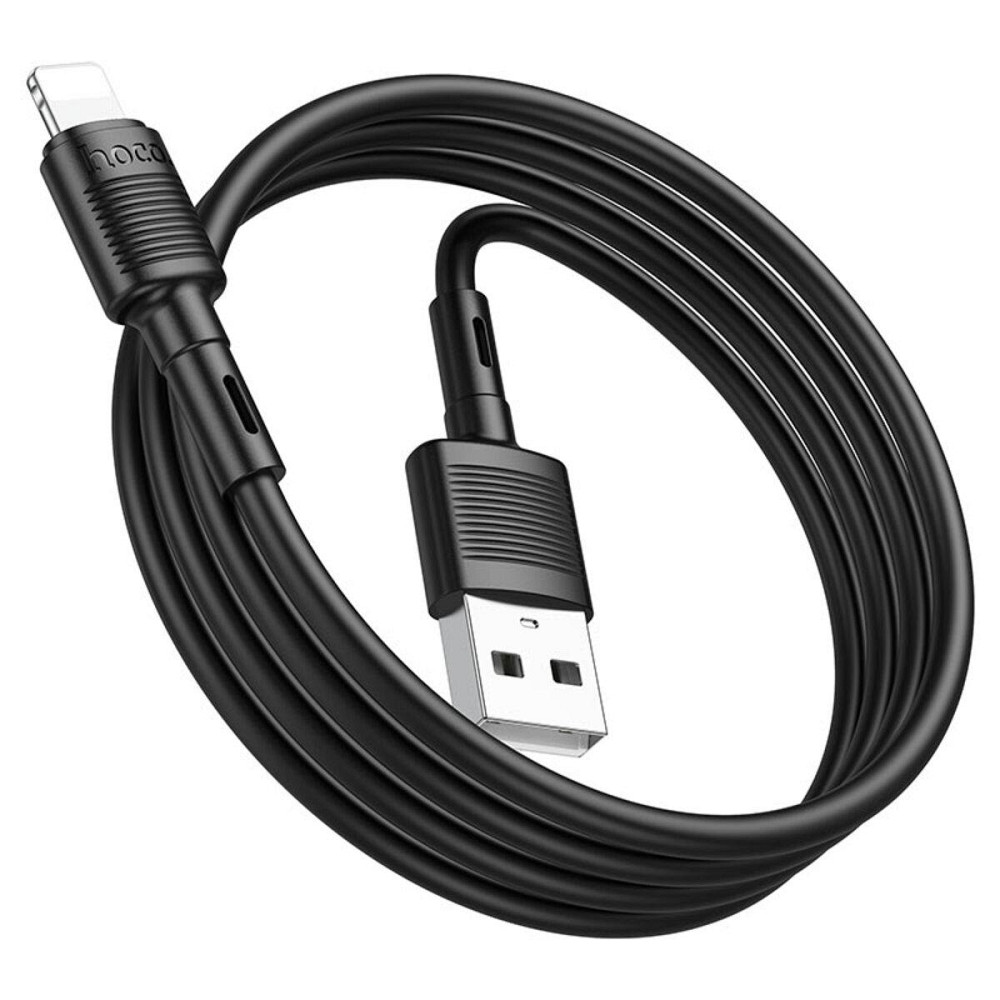 Кабель HOCO X83 USB - Lightning 2.4A, 1m, PVC, PVC разъемы, цвет черный 6931474770868 Одесса - изображение 3