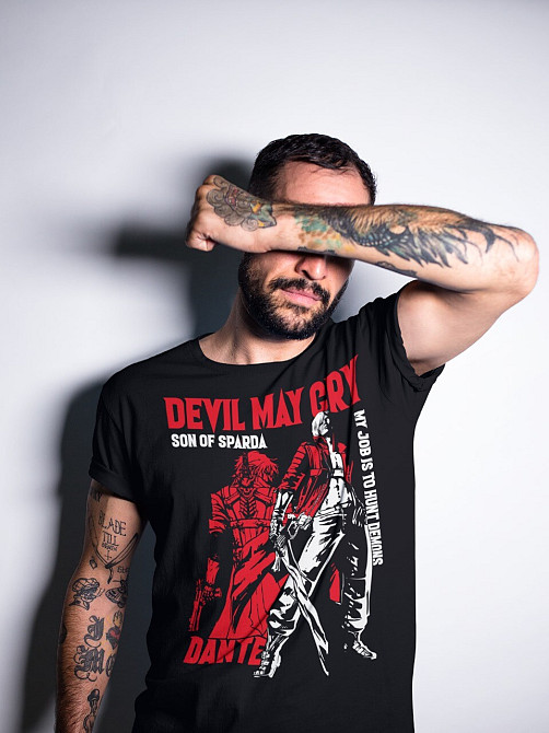 Футболка для мальчика аниме Девил Май Крй Данте оверсайз (рост от 165 до 180 ) Черний AnimeJ0163m Днепр - изображение 2