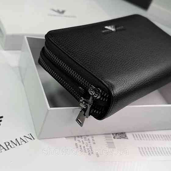 Кожаный брендовый кошелек клатч на два отделения Armani (6614) Киев
