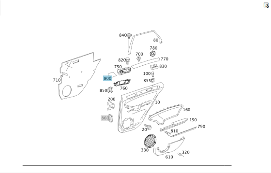 Mercedes-Benz  A1647370488 1A28 Коричнева накладка ВЧ динаміка задньої правої дверної картки ML W164 GL X164 Одесса