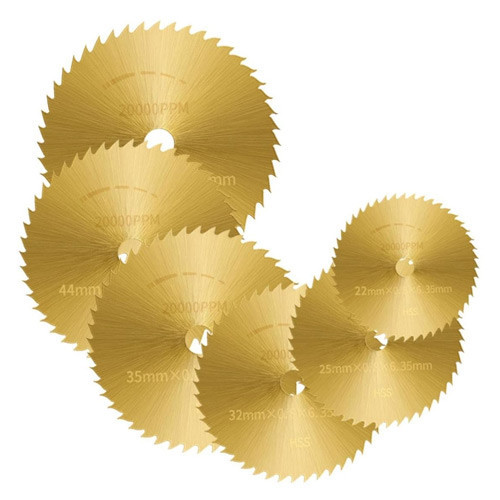 Отрезные круги набор 6шт с 2 держателями дисковые пилы 22-50мм HSS золотистые Киев - изображение 3