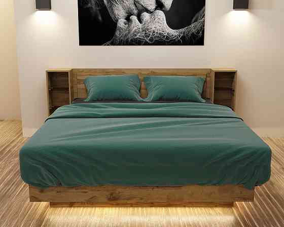 Кровать Кристалл №1 двуспальная, Дуб Аппалачи, 2035х1976х850 Львов