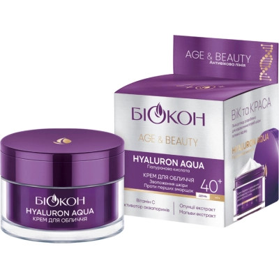 Крем для лица Біокон Age &amp; Beauty Hyaluron Aqua 40+ 50 мл (4823110302309) Вінниця - фото 1
