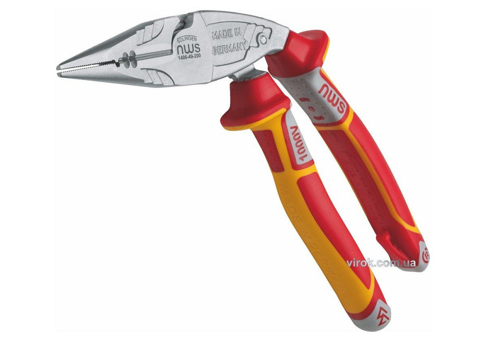 Плоскогубці комбіновані NWS "Ergo Multi" з ізольов. ручками VDE до 1000 В: вигнуті 45°, L= 200 мм Одеса - фото 1