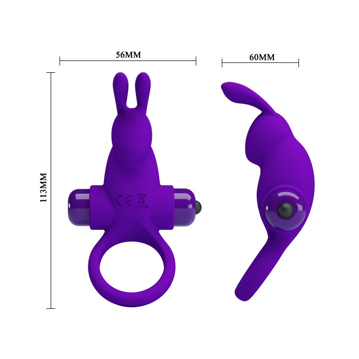 Кольцо эрекционное в виде кролика Pretty Love Vibrant Penis Ring 1 фиолетовое Sex Aura Киев - изображение 7