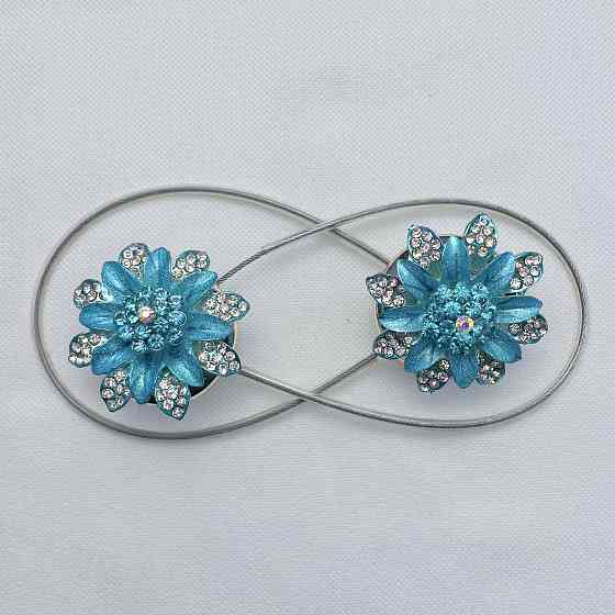 Магніти для штор та гардин "Flowers" набір 2 шт Блакитний (81-224) Київ