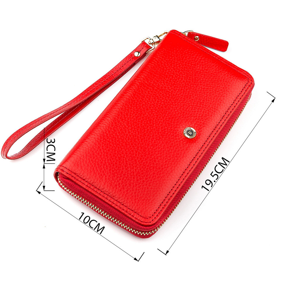 Гаманець жіночий з натуральної шкіри Червоний (Boston) Київ - фото 1