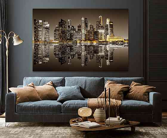 Картина холст в гостиную / спальню   Місто в ночі   MLP_225 80x120 см Киев