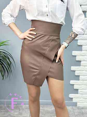 Жіноча шкіряна спідниця "Terry" (тонка) оптом | Розпродаж моделі 42, Мокко Київ