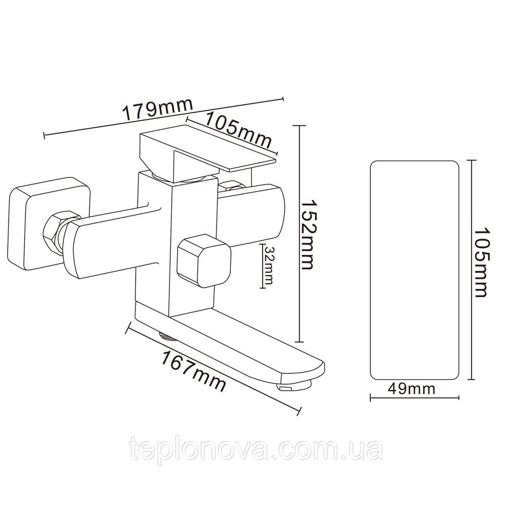 Змішувач для ванни Globus Lux KUBUS SKU-102N Чернівці - фото 2