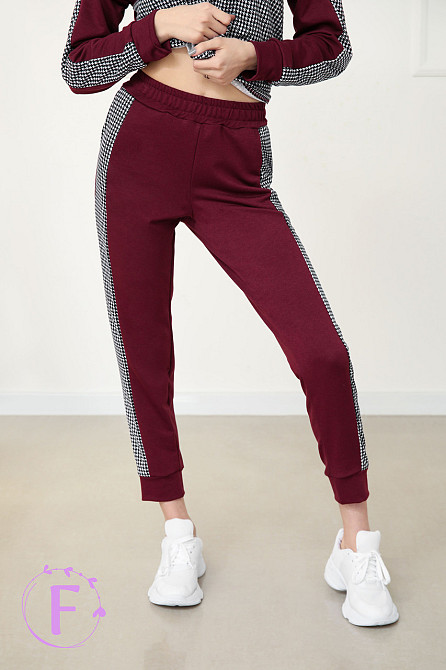 Повсякденний жіночий костюм із трикотажу "Flex" оптом | Норма і батал | Розпродаж моделі Марсала, 46-48 Київ - фото 4