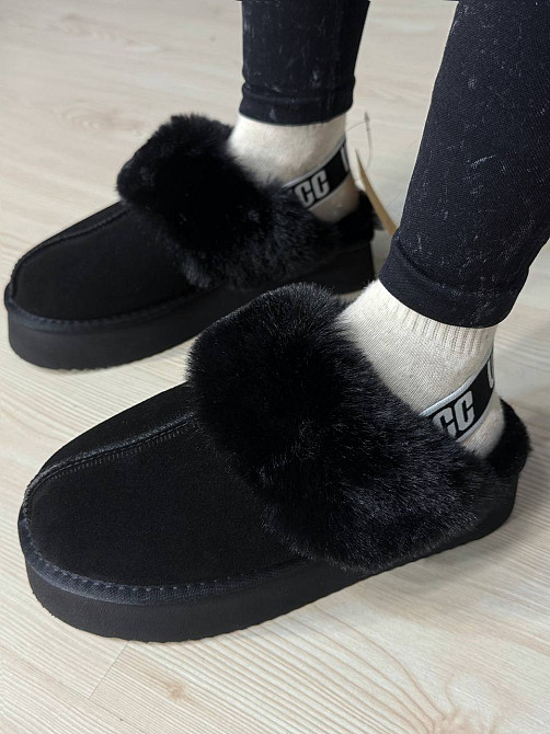 Уггі жіночі Itts 1701-1 капці з опушкою і резинкою на платформі чорні, 41, 25,5 см Київ - фото 5