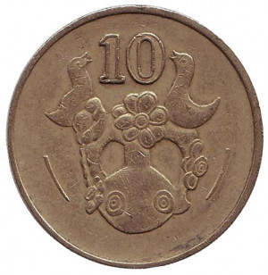 Декоративна ваза. Монета 10 центів. 1983,85,2004 рік, Кіпр..(Р) Полтава - фото 1