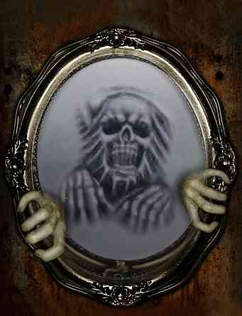 Велика наліпка на дзеркало Скелет Halloween 37 на 28 см Київ