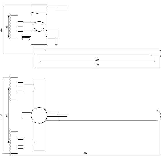 Змішувач для ванни Globus Lux ALPEN SBT1-208 Київ