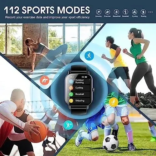 Смарт-годинник Ddidbi P66: 1.85" HD-дисплей, Bluetooth-дзвінки, крокомір та моніторинг здоров’я (Стильний чорний дизайн) Київ