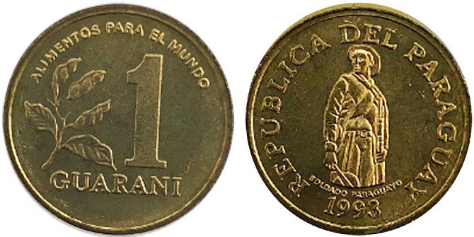 Парагвай 1 Guaranies 1993 рік UNC Полтава - фото 1