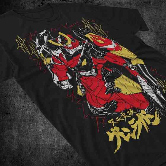 Футболка для мальчика аниме Тенген Топпа Гуррен Лаганн оверсайз (рост от 165 до 180 ) Черний AnimeJ0953m Днепр