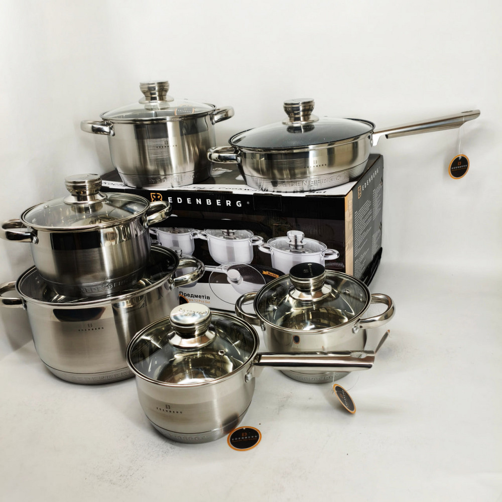 Кастрюля из нержавеющей стали, Кастрюли из нержавейки, Набор кастрюль качественных с крышками HX-43 Львов - изображение 5
