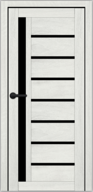 Дверь межкомнатная Syndicate doors SD-101 Санома платинум стекло черное 900х2000 мм Киев - изображение 1