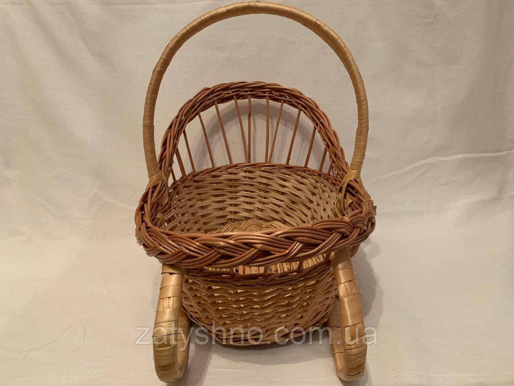 Корзина плетеная в форме санок с ручкой на подарки Киев - изображение 3