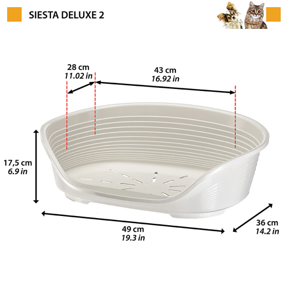 Пластиковий лежак для собак і кішок Ferplast Siesta Deluxe (Ферпласт Сієста Делюкс) Запоріжжя