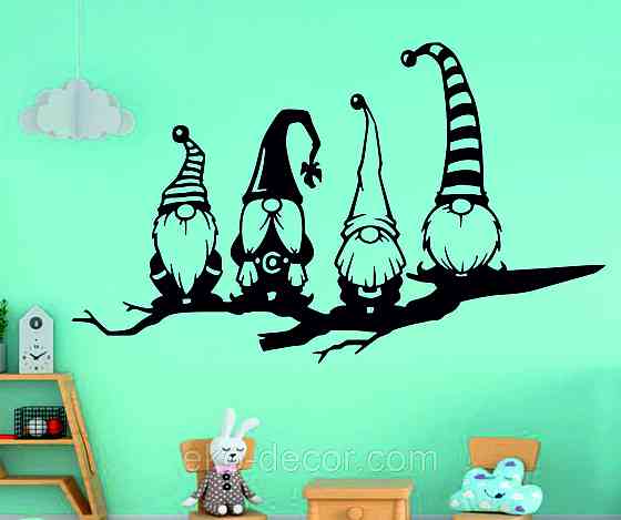 Декоративне настінне Панно «Гноміки», Декор на стіну 110*66 см, Чорний Київ