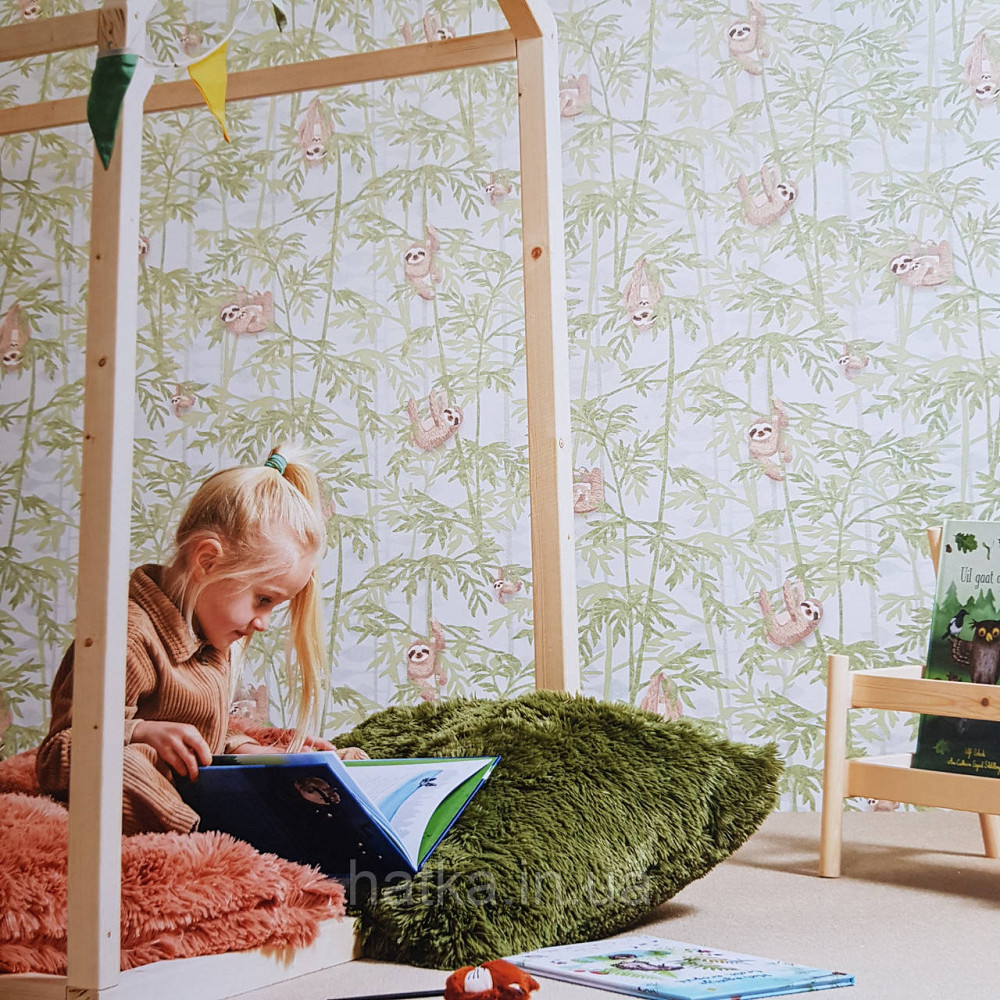 Шпалери флізелінові BN Doodleedo 0,53 х 10 м дитячі тропіки ведмеді коали коричневі зелені сірі Київ - фото 1