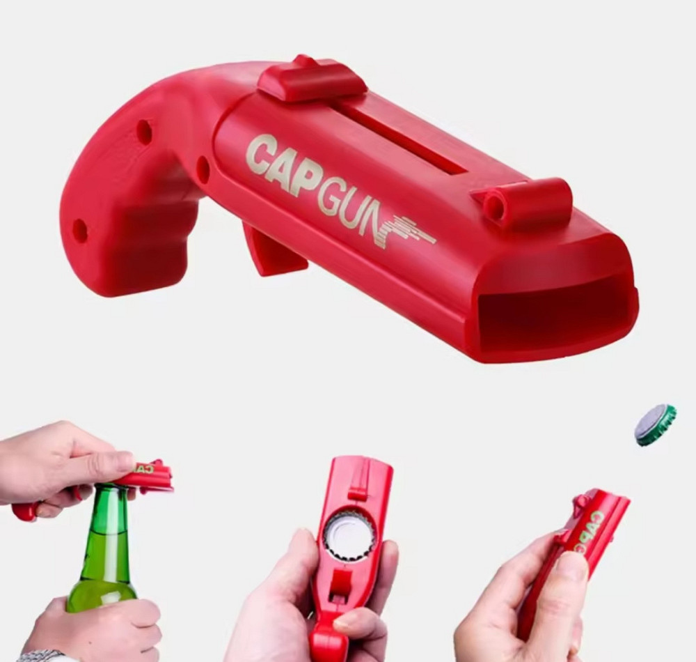 Открывалка - пистолет для бутылок 13 см красный Киев - изображение 1
