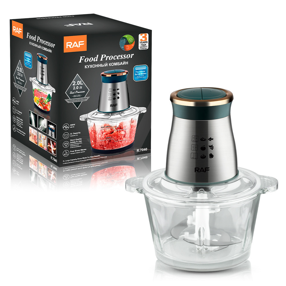 Чопер RAF R 7040 2л. скло 800Вт 6 лез (12) Одеса - фото 1