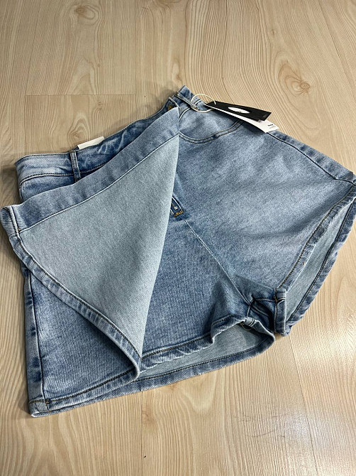 Шорты юбка женские M.Sara 6077 джинсовые короткие голубые, голубой, L, L, 84 см, 105 см Киев - изображение 12