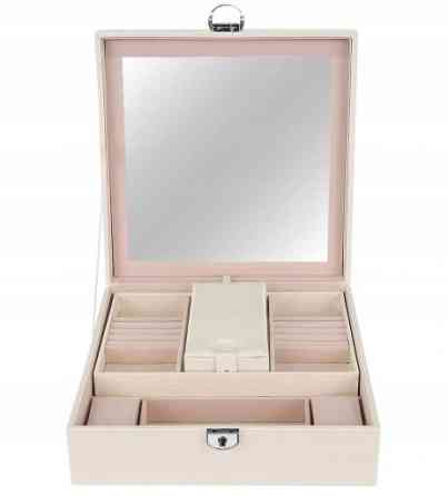 Шкатулка - футляр для хранения украшений с ключом Beautylushh (8895) Beige Нововолынск
